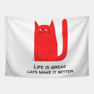 Life is great Cats, make it better Tapestry