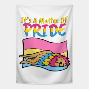 Pansexual Pride Lion- With Text Tapestry