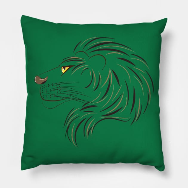 Male Lion Head Pillow by AnnArtshock