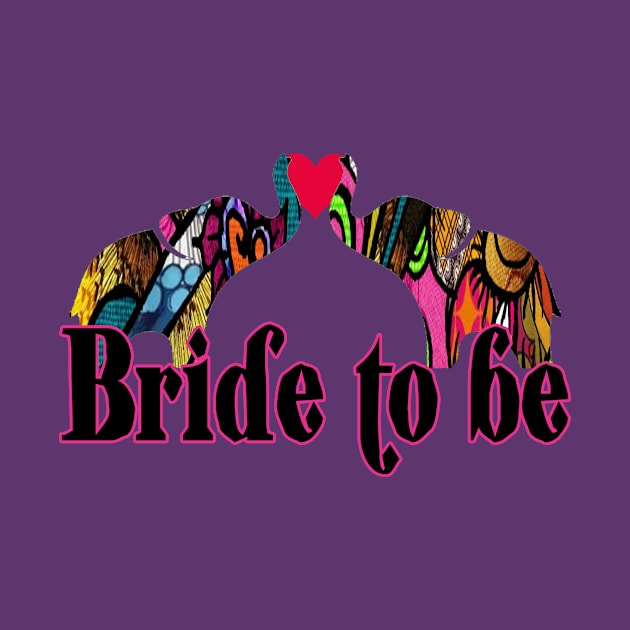 Bride to be Love elephant retro design by artbyomega