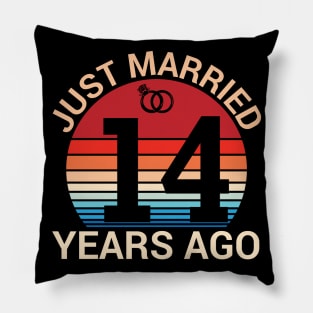 Just Married 14 Years Ago Husband Wife Married Anniversary Pillow