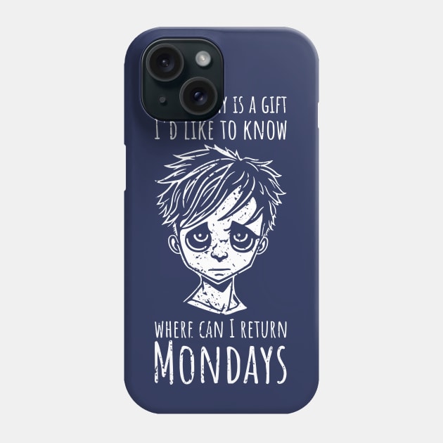 Funny Monday Blues For Men - vertical distressed Phone Case by NeverDrewBefore