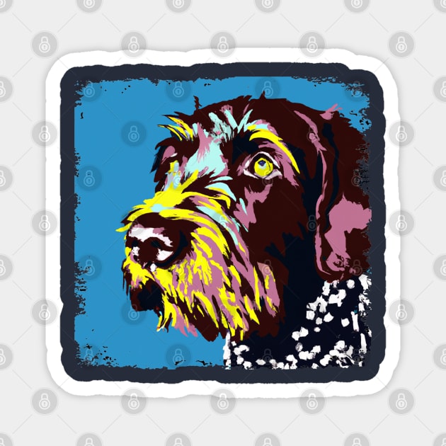 German Wirehaired Pointer Pop Art - Dog Lover Gifts Magnet by PawPopArt