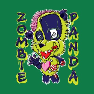 Cute Zombie Panda Cartoon Character T-Shirt