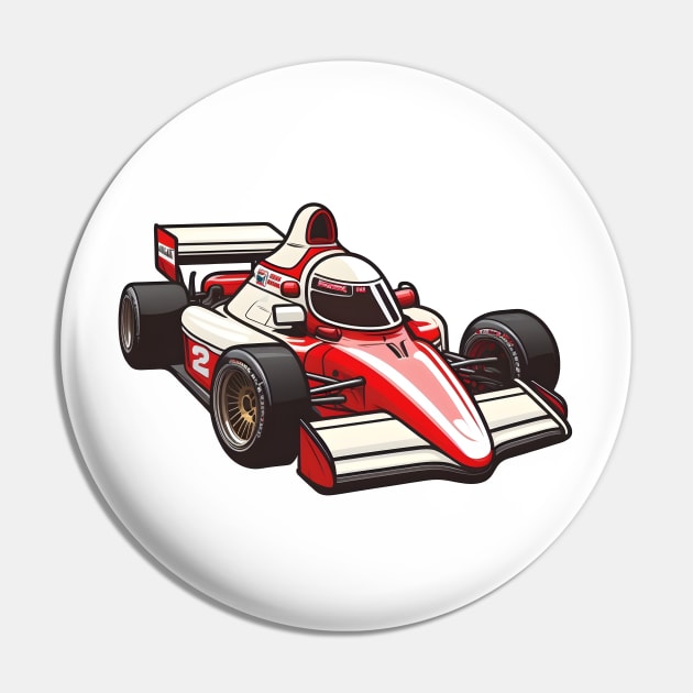 Cute Formula 1 Race Car - Formula 1 - Pin | TeePublic