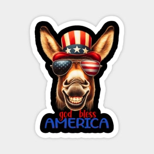 God bless america usa donkey Magnet