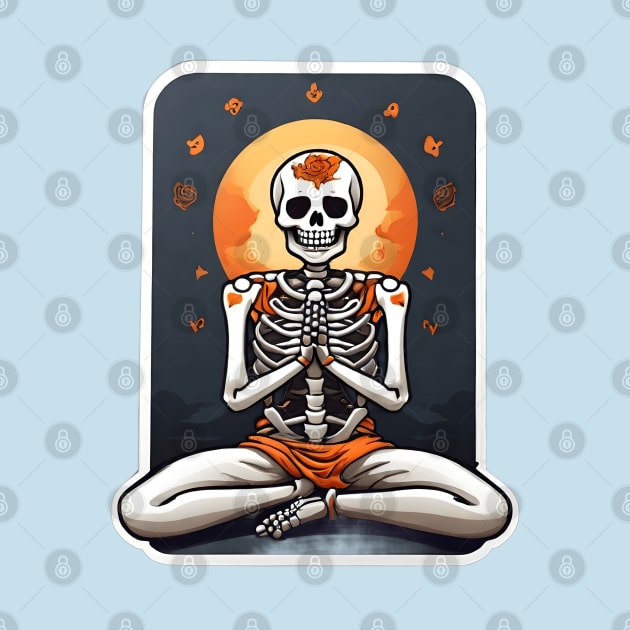 Skeleton Meditating by VivaLaRetro