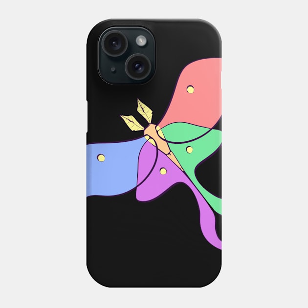 Pastel Pride Moth Phone Case by larkspurhearts