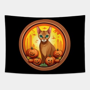 Abyssinian Cat Halloween, Cat Lover Tapestry