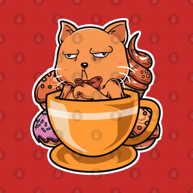 Weird Cat and Coffee by unygara