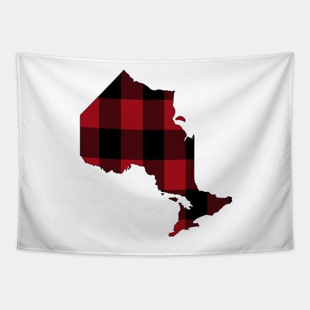 Ontario in Red Plaid Tapestry by somekindofguru