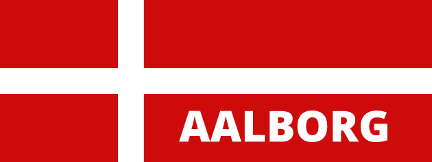 Aalborg City in Danish Flag Kids T-Shirt by aybe7elf