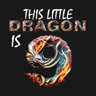 Dragon 9th Birthday Boys and Girls Kids Turning 9 Years Old T-Shirt