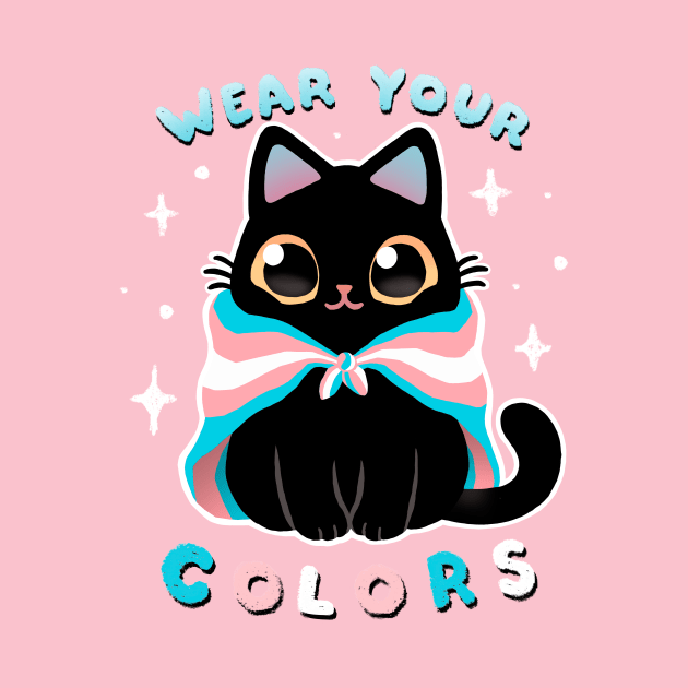 Trans LGBT Pride Cat - Kawaii Rainbow Kitty - Wear your colors by BlancaVidal