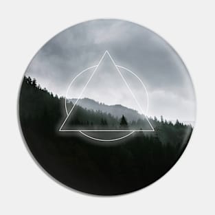 Geometric Foggy Moody Forest Landscape Pin