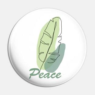 Green leaf with peace, inspirational meanings Pin