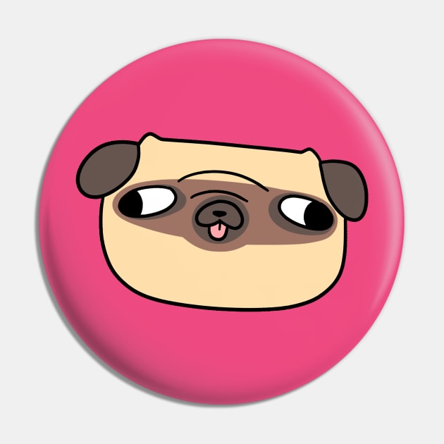 Simple Pug Face Pin by saradaboru