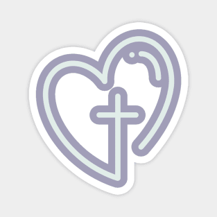 Cross in Heart Magnet