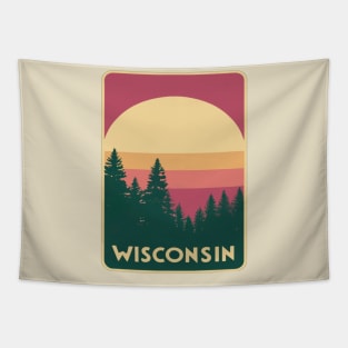 Wisconsin Tourism Sunset Graphic Tapestry