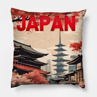 japan tokyo vintage travel tourism 10 Pillow