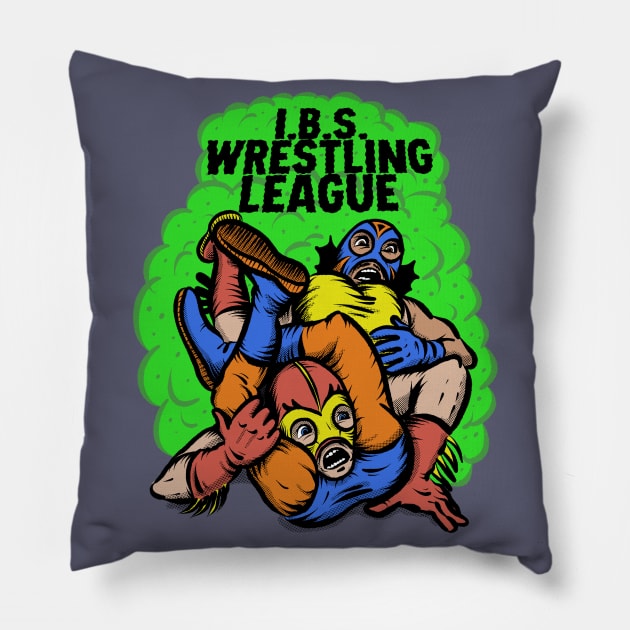 I.B.S. Wrestling League Pillow by lancegoiter