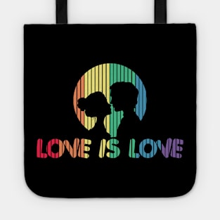 Adorable Love is Love Colorful Rainbow Silhouette Tote