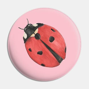 Watercolor Ladybug Pin