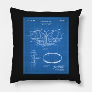 Football Pads Patent - Football Player Team Coach Art - Blueprint Pillow