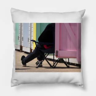 Lyme Regis Beach Huts Pillow