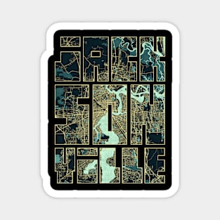 Jacksonville, Florida, USA City Map Typography - Summer Magnet