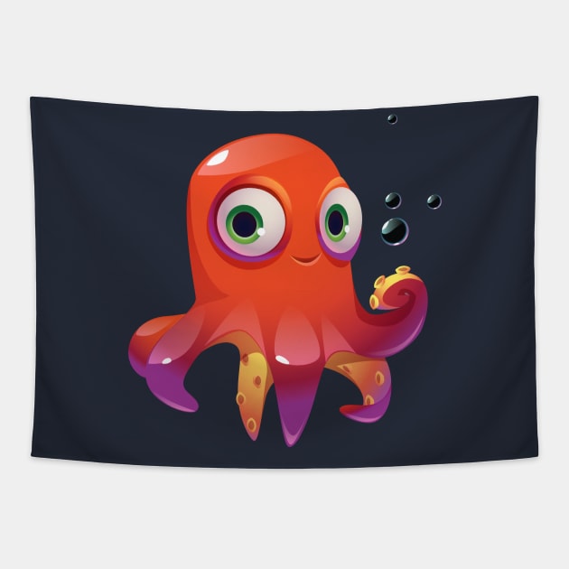 cute octopus Tapestry by salimax