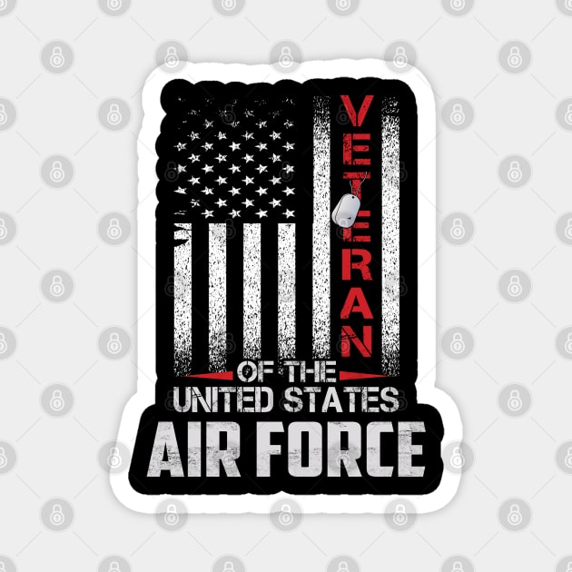 Veteran of the United States US Air Force USAF T-shirt Military Veteran Magnet by Otis Patrick