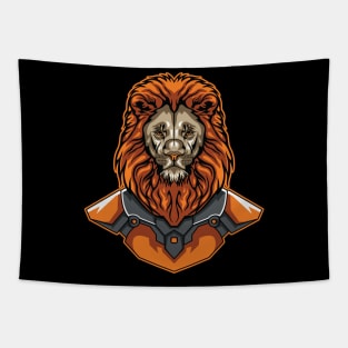 Lion cyborg illustration Tapestry