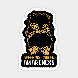 Appendix Cancer Awareness Messy Bun Appendix Cancer Magnet