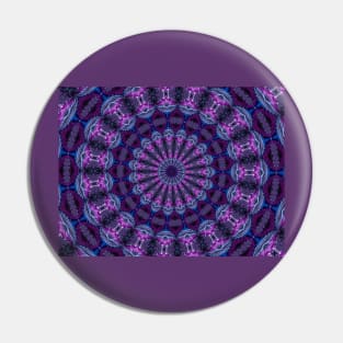 Flowery Tropical Islands Fractal Abstract Mandala Kaleidoscope Pin