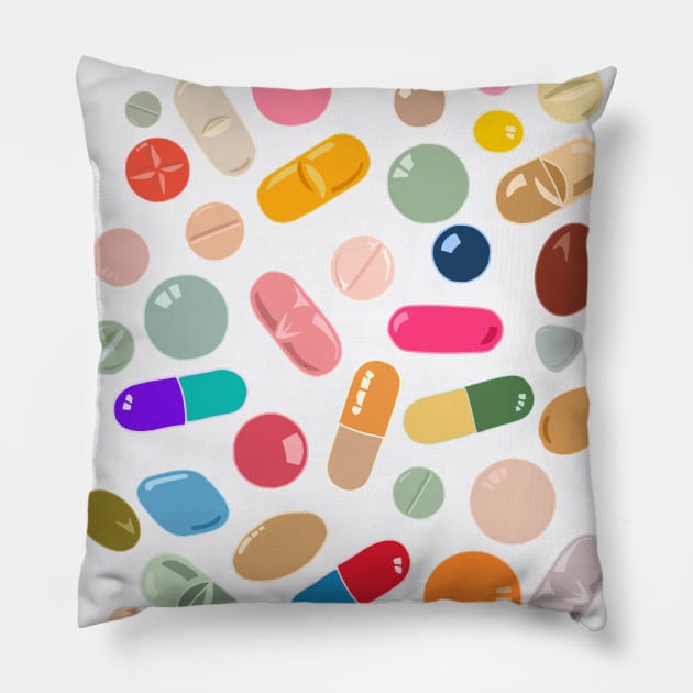 Sunny Pills Pillow by notsniwart