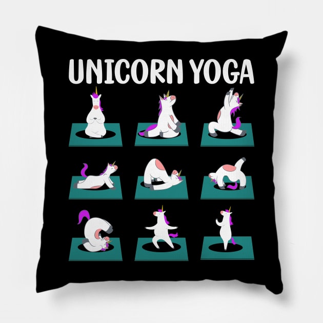 Yoga Unicorn Funny Cute Magical Namaste Meditation Pillow by Upswipe.de