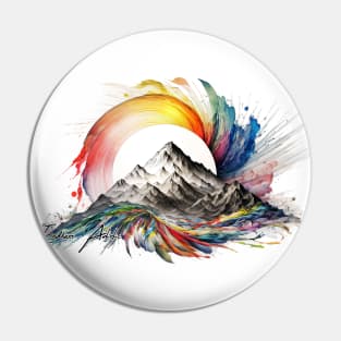 Mountain Erupting Color Pin