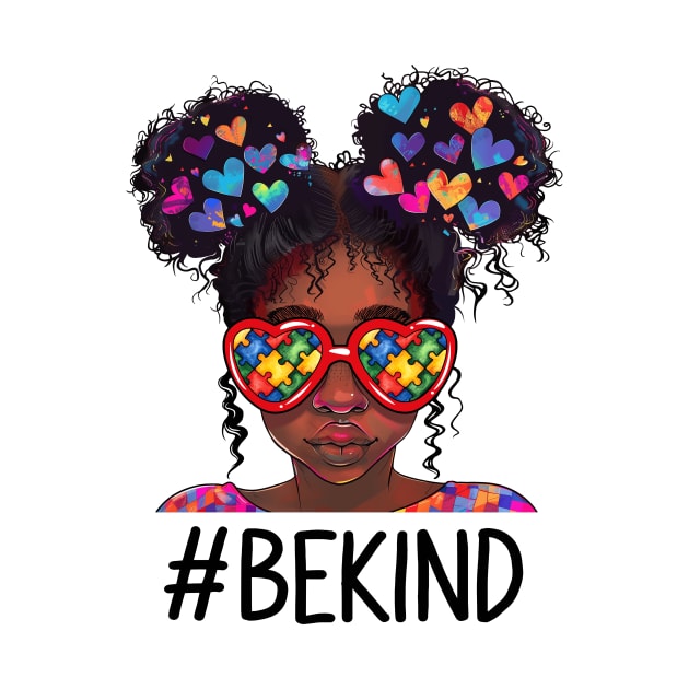 Be Kind Messy Bun Black Girls by antrazdixonlda