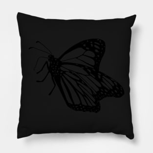 Monarch Butterfly Landing on Flower Pillow