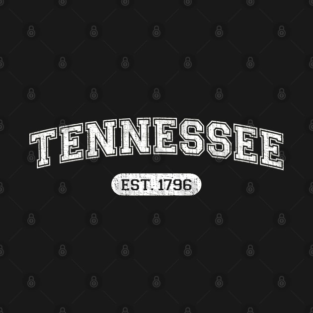 Classic College-Style Tennessee 1796 Distressed University Design by Webdango
