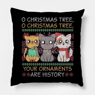 Vintage Cats Christmas Shirt Funny Ornaments Pajama Family Pillow