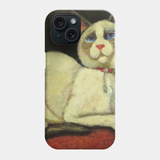 Sitting Cat in the style of the Flemish Masters Phone Case