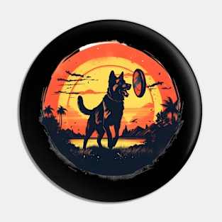 German Shepherd Frisbee Catch Pin