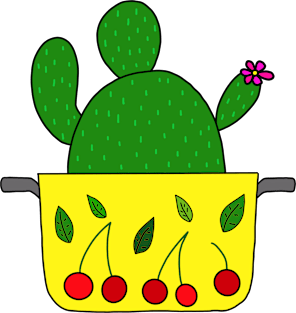 Cute Cactus Design #88: Cherry Cactus Stew Magnet