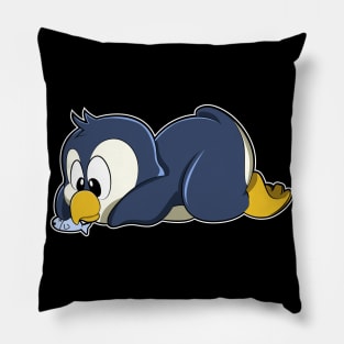 Penguin with Fish Pillow