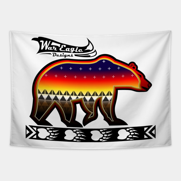 Protecting the people Black Bear Tapestry by melvinwareagle