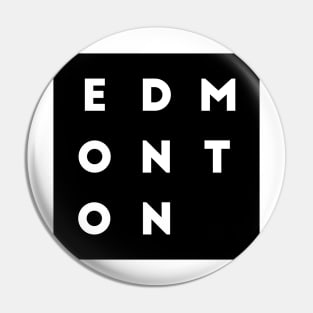 Edmonton | Black square, white letters | Canada Pin