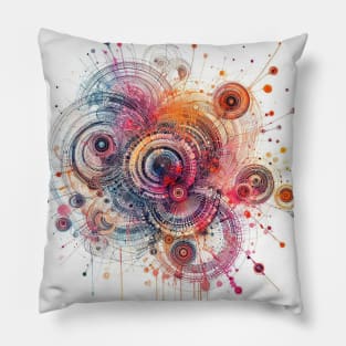 Psychedelic looking abstract illustration  of circles Pillow