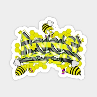 Graffiti Style Bees Magnet